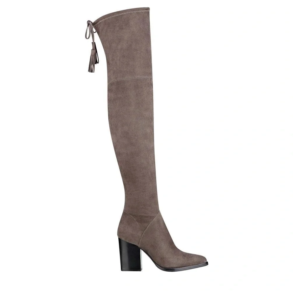 Marc Fisher Gray Suede Alinda Over the Knee Boots